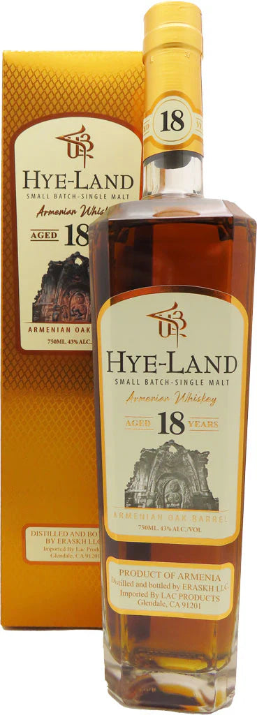 HYE LAND WHISKEY SINGLE MALT SMALL BATCH ARMENIA 18YR 750ML LIQ