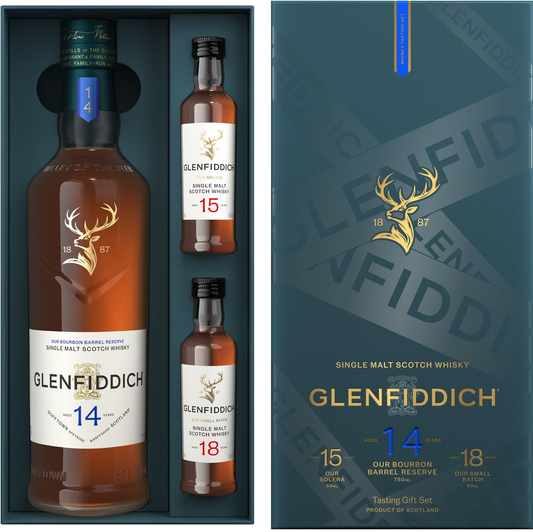 GLENFIDDICH SCOTCH SINGLE MALT BOURBON BARREL RESERVE GIFT BOX 14YR 750ML LIQ