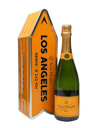 VEUVE CLICQUOT CHAMPAGNE BRUT YELLOW LABEL W/ LOS ANGELES ARROW FRANCE 750ML WINE