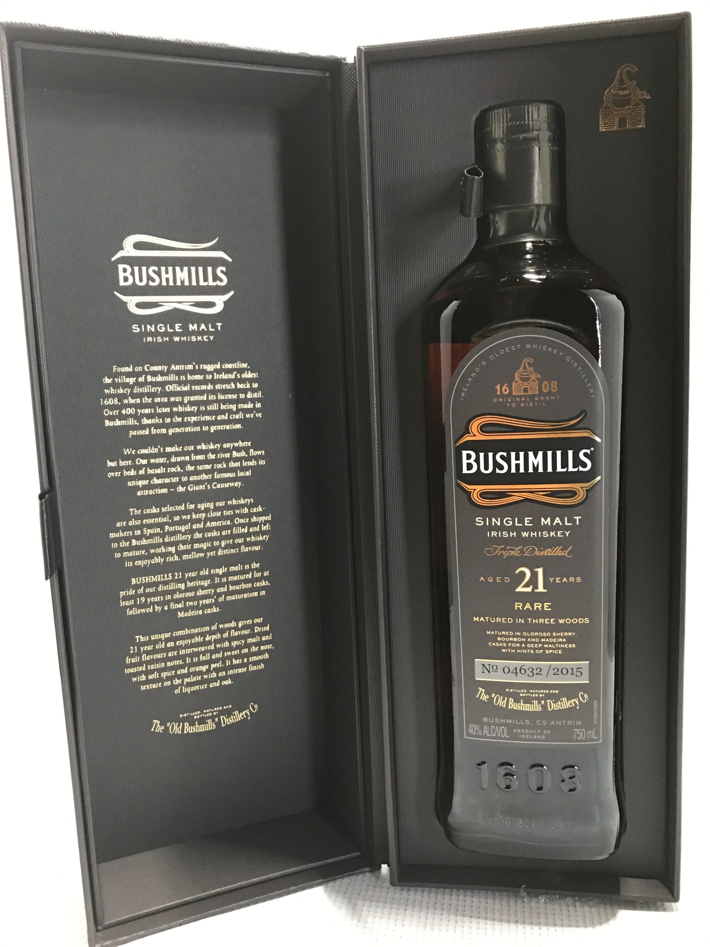 BUSHMILLS WHISKEY SINGLE MALT RARE IRISH 21YR 750ML