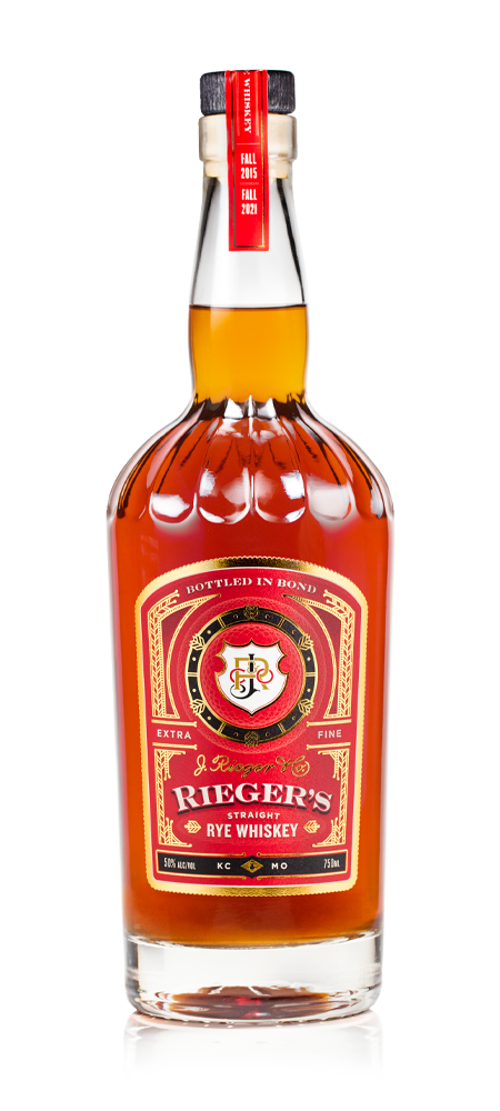 J RIEGERS WHISKEY STRAIGHT RYE BOTTLED IN BOND MISSOURI 750ML