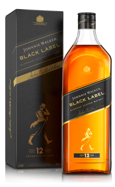 JOHNNIE WALKER SCOTCH BLENDED BLACK LABEL 1.75LI