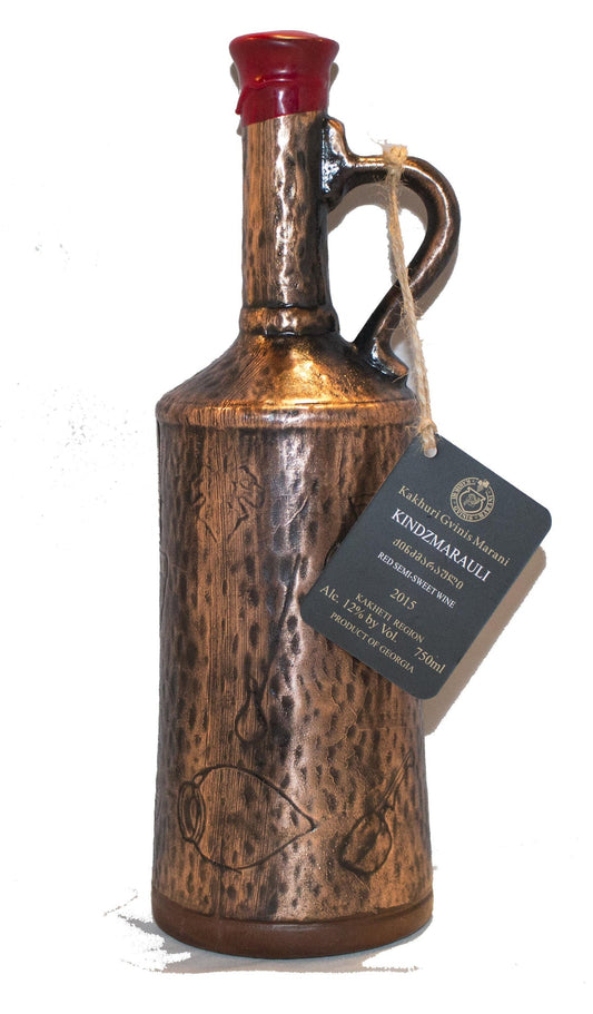 KINDZMARAULI RED WINE SEMI SWEET JUG CERAMIC BOTTLE GEORGIA NV 750ML Wine