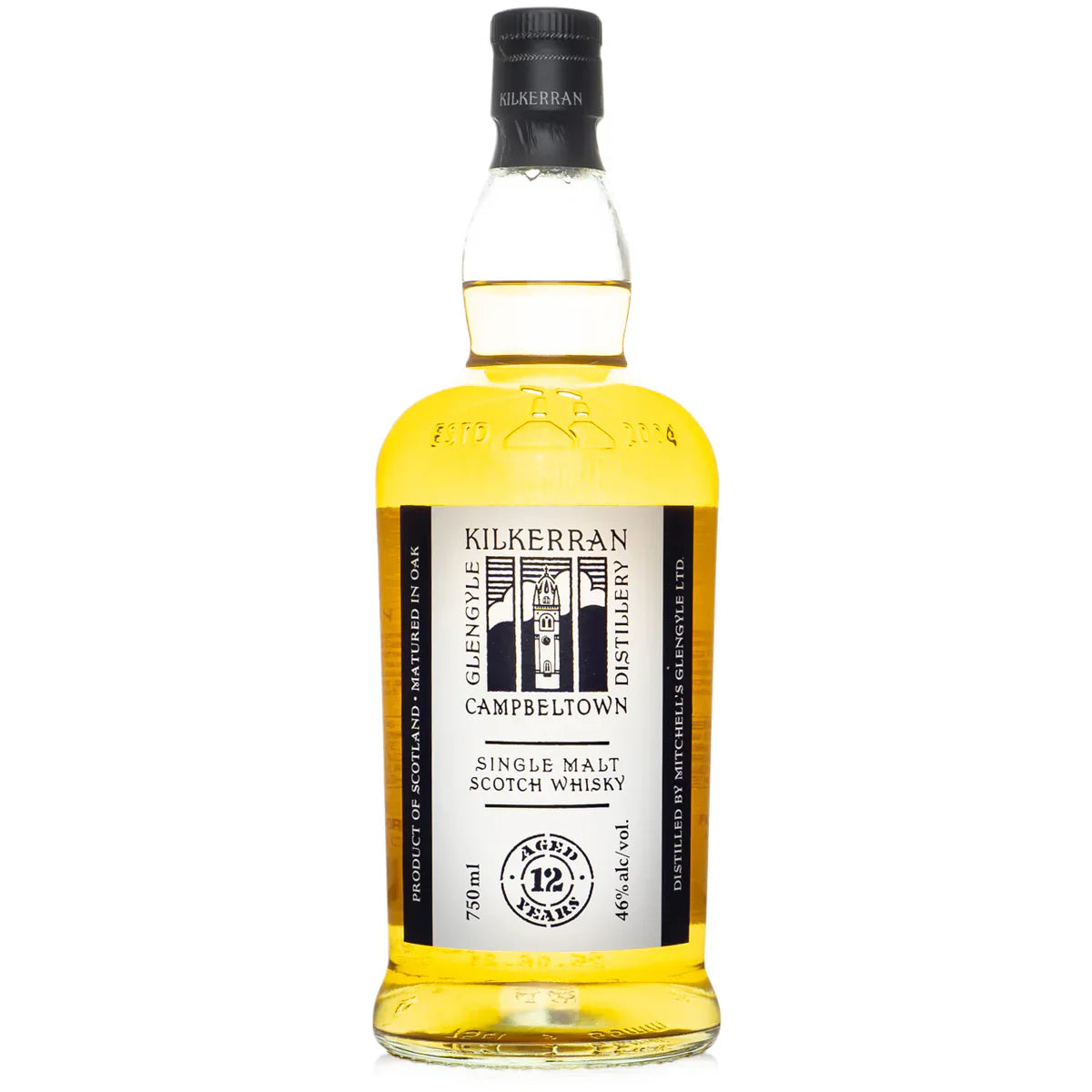 KILKERRAN SCOTCH SINGLE MALT MATURED IN OAK CAMPBELTOWN 12YR 700ML Spirits