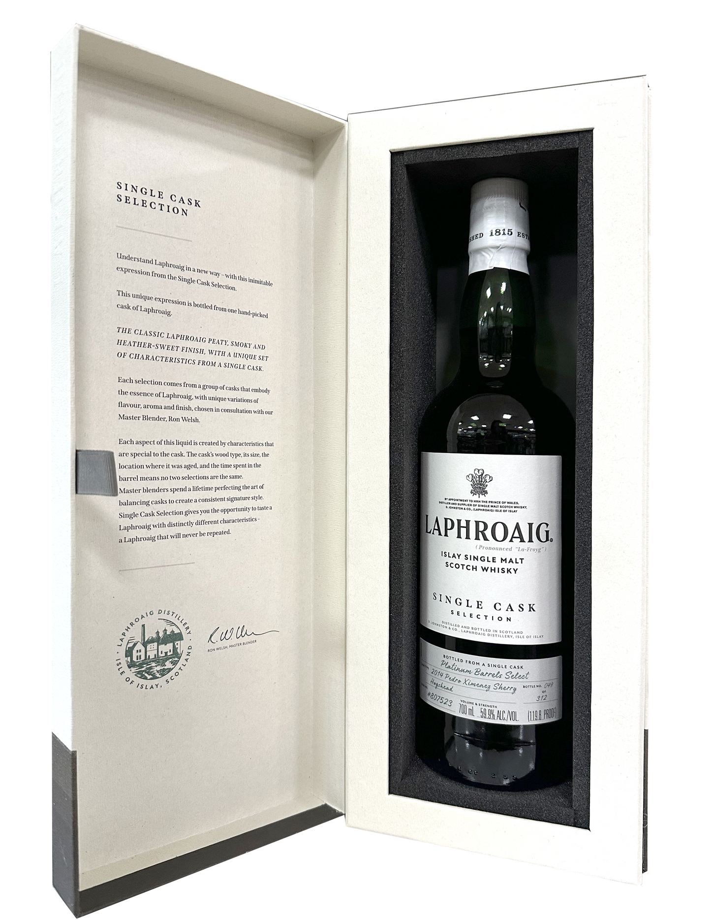 LAPHROAIG SCOTCH SINGLE MALT LIMITED SINGLE CASK SELECTION PX SHERRY CASK ISLAY 700ML