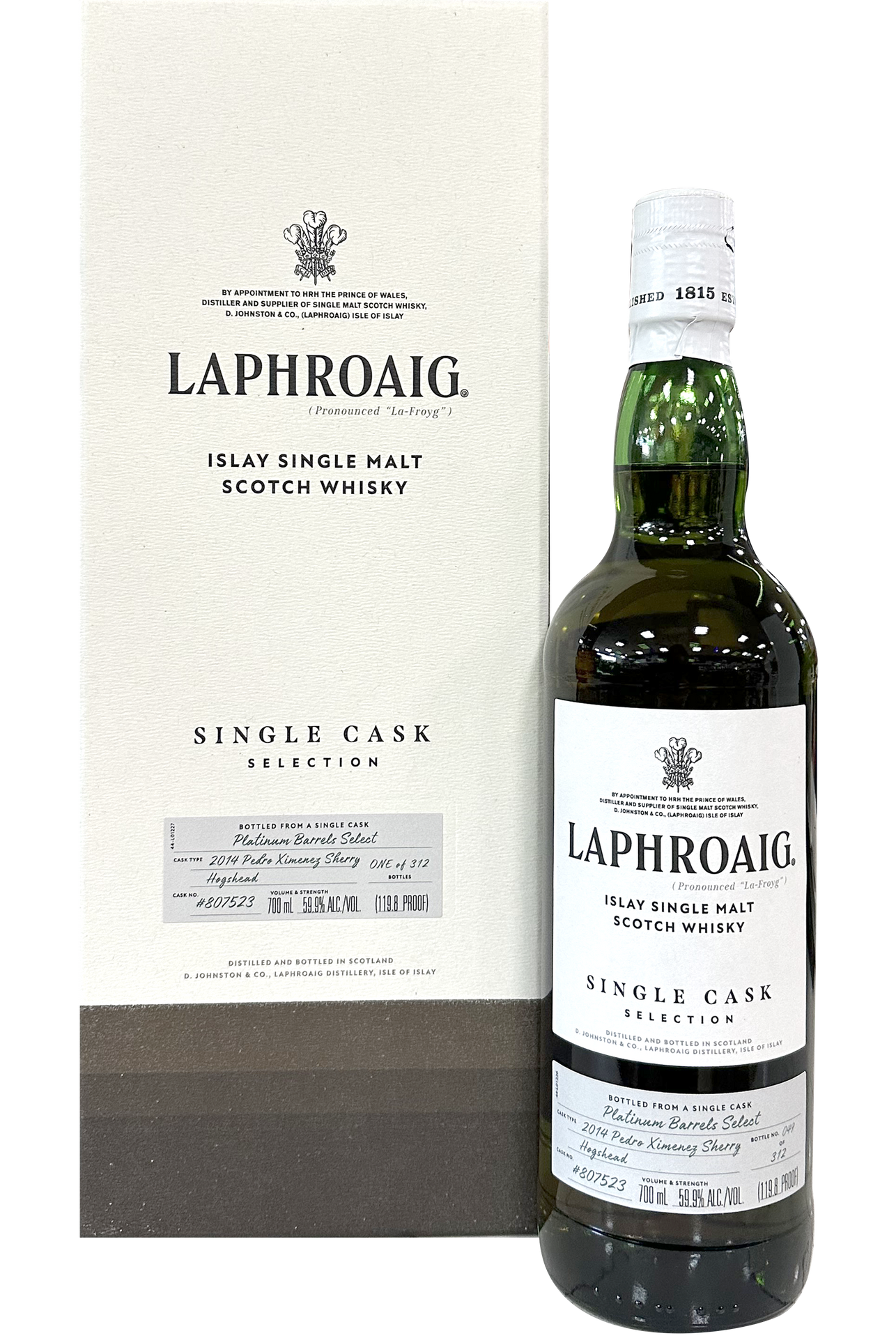 LAPHROAIG SCOTCH SINGLE MALT LIMITED SINGLE CASK SELECTION PX SHERRY CASK ISLAY 700ML LIQ