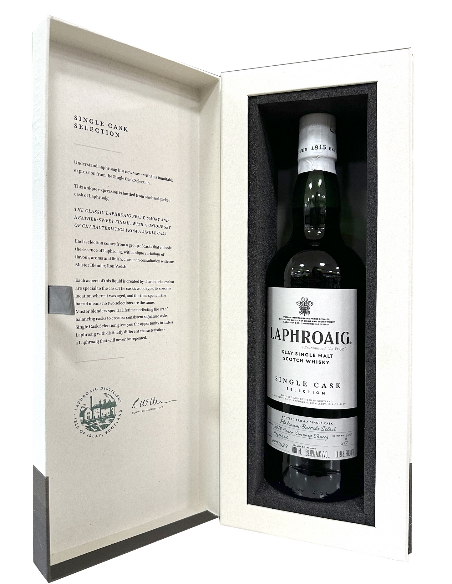 LAPHROAIG SCOTCH SINGLE MALT LIMITED SINGLE CASK SELECTION PX SHERRY CASK ISLAY 700ML LIQ