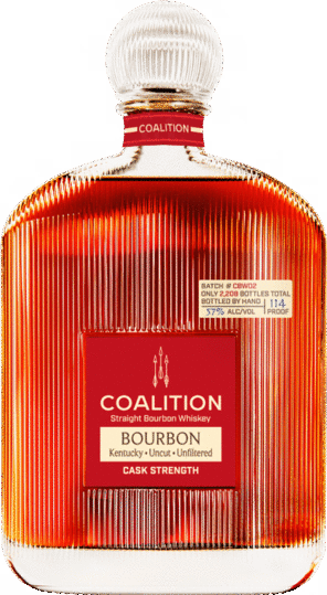 COALITION BOURBON STRAIGHT UNCUT UNFILTERED CASK STRENGTH KENTUCKY 750ML