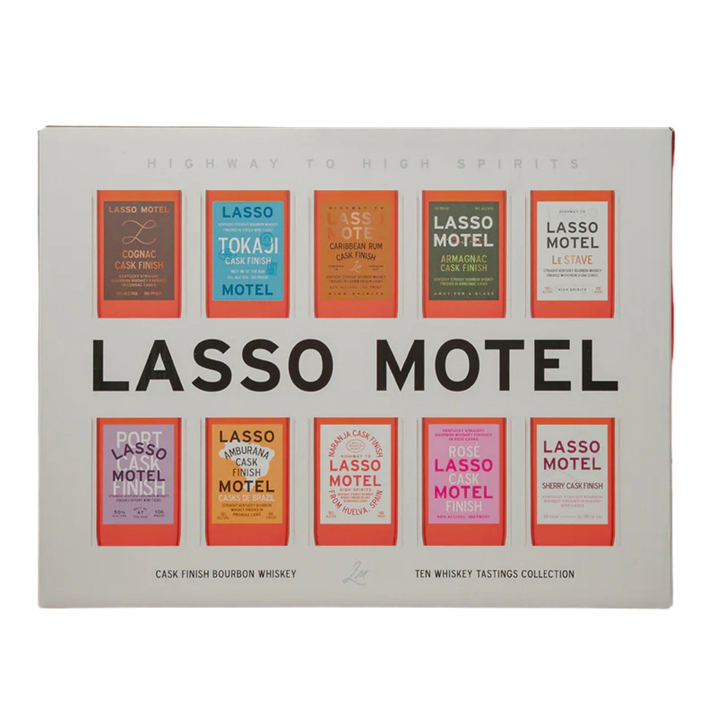 LASSO MOTEL BOURBON TASTING COLLECTION CASKS FINISH VARIETY PACK 10 X 100ML LIQ