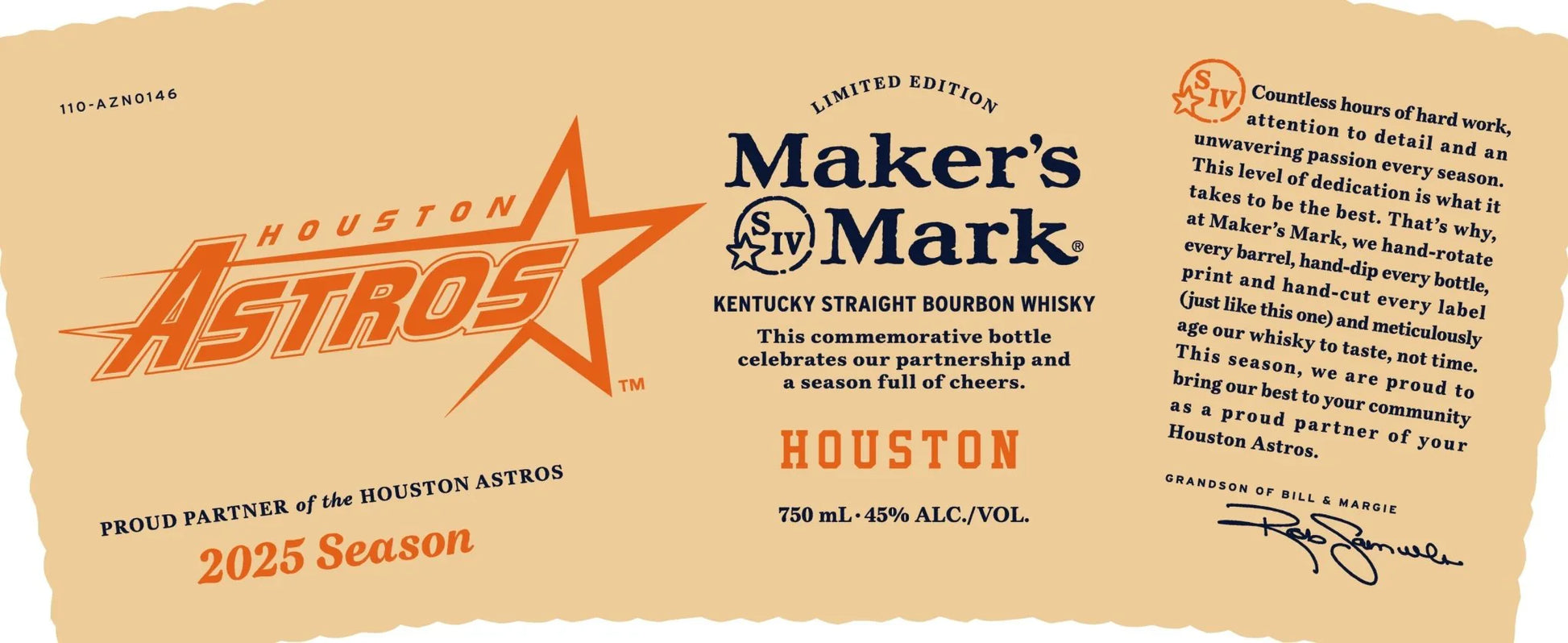 MAKERS MARK BOURBON STRAIGHT LIMITED HOUSTON ASTROS EDITION KENTUCKY 750ML LIQ