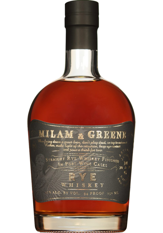 MILAM & GREENE WHISKEY RYE TEXAS 750ML