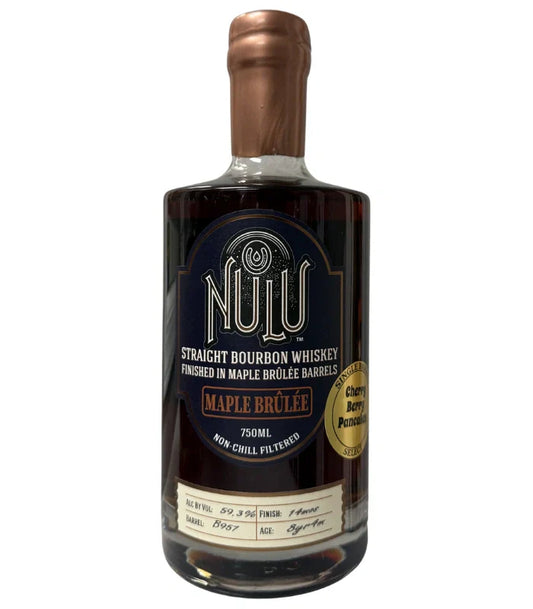 NULU BOURBON SINGLE BARREL CHERRY BERRY PANCAKES SELECT FINISHED IN MAPLE BRULEE BARRELS KENTUCKY 8YR 750ML LIQ