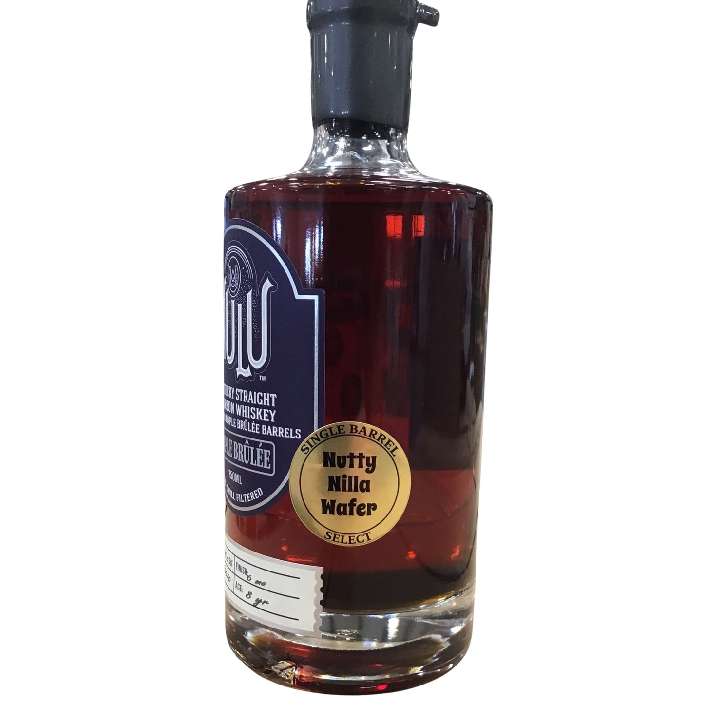 NULU BOURBON SINGLE BARREL NUTTY NILLA WAFER FINISHED IN MAPLE BRULEE BARRELS KENTUCKY 750ML