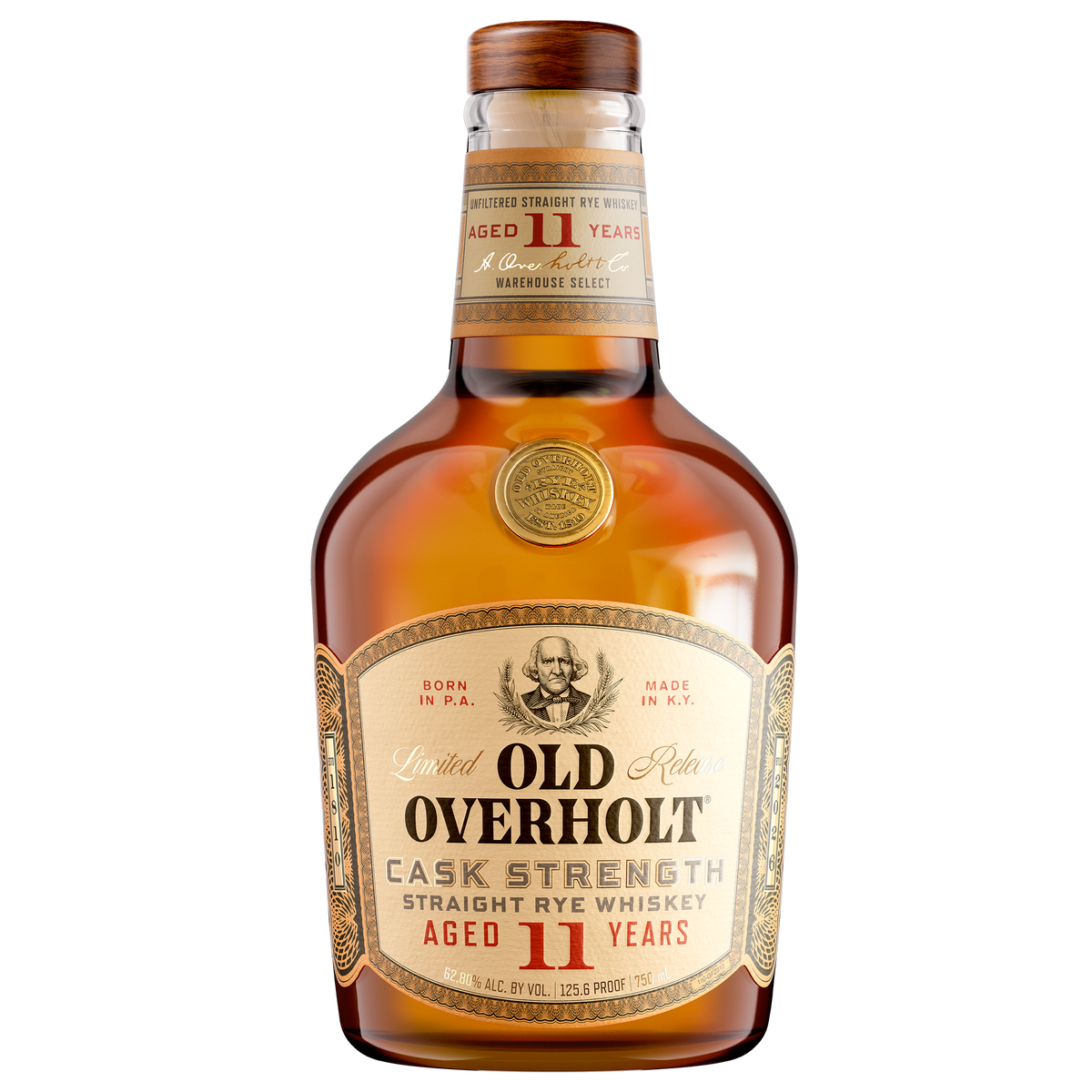 OLD OVERHOLT WHISKEY RYE LIMITED CASK STRENGTH RELEASE KENTUCKY 11YR 125.6PF 750ML