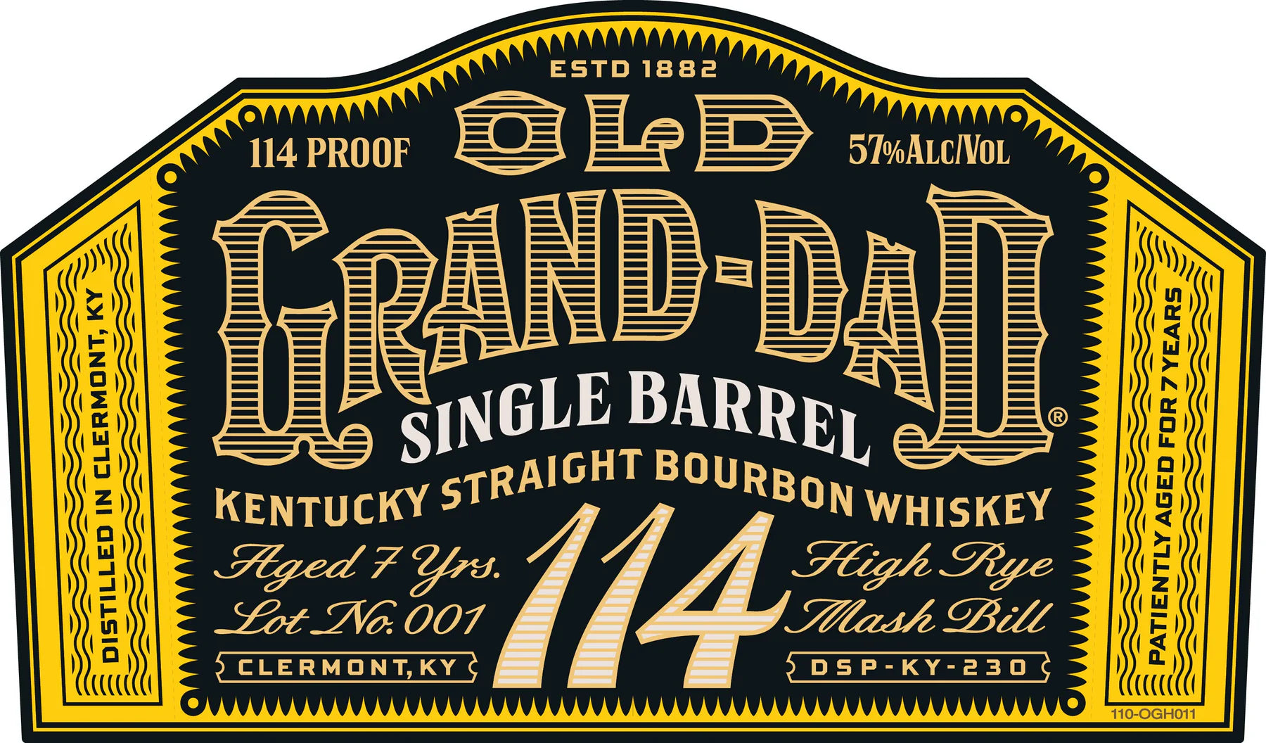 OLD GRAND DAD BOURBON SINGLE BARREL KENTUCKY 114PF 7YR 750ML LIQ