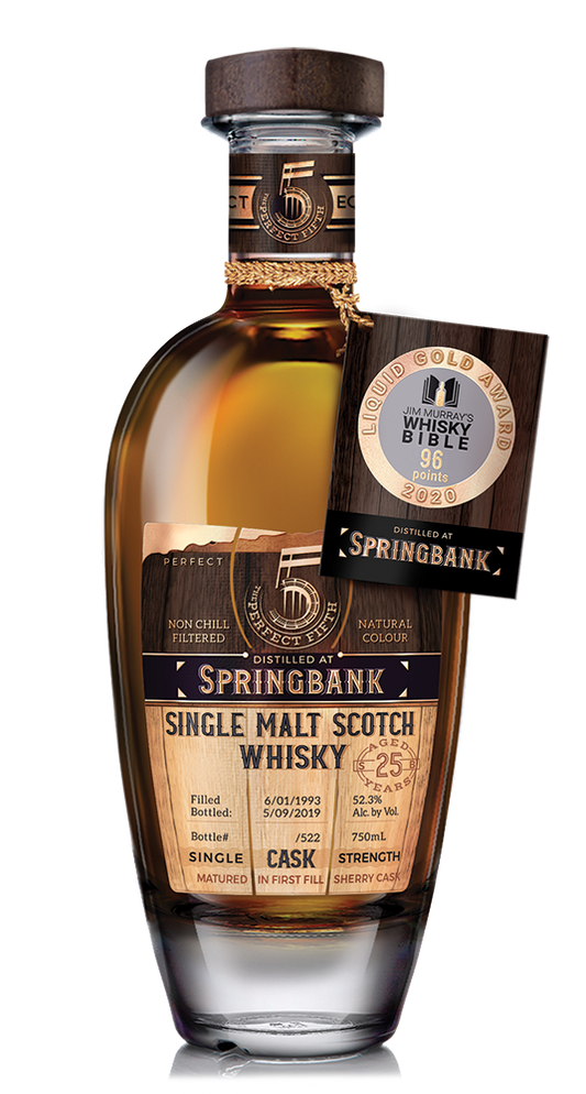 PERFECT FIFTH SPRINGBANK SCOTCH SINGLE MALT MATURED IN FIRST FILL SHERRY CASK STRENGTH 25YR 700ML