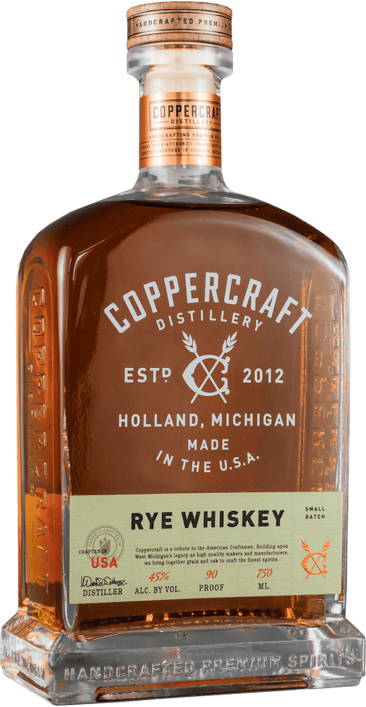 COPPERCRAFT WHISKEY RYE SMALL BATCH HAND CRAFTED MICHIGAN 750ML