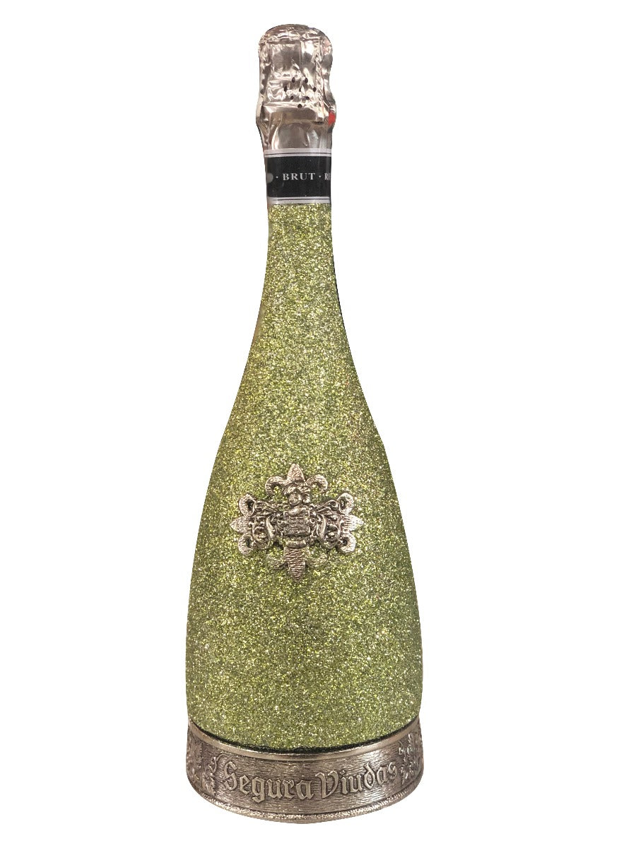 SEGURA VIUDAS SPARKLING RESERVE HEREDAD BRUT CAVA SPAIN W/ GLITTER DESIGN 750ML