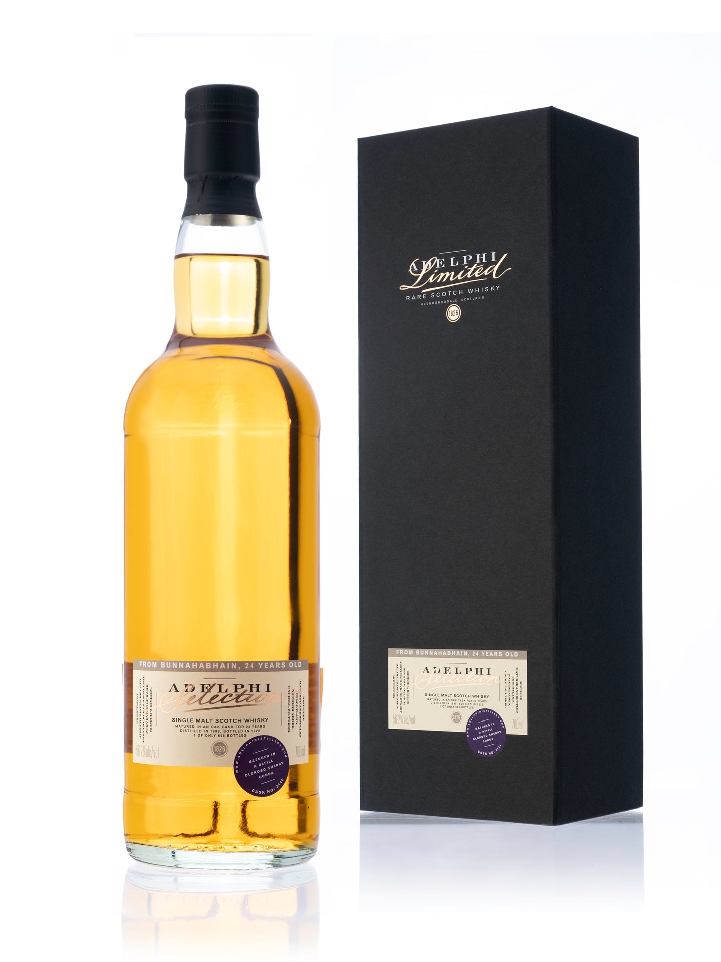 ADELPHI SCOTCH SINGLE MALT MATURED IN REFILL OLOROSO SHERRY GORDA FROM BUNNAHABHAIN DISTILLERY 24YR 700ML