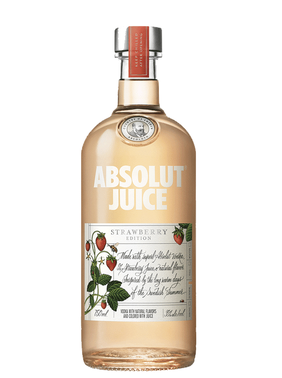 ABSOLUT JUICE VODKA STRAWBERRY EDITION SWEDEN 750ML Spirits