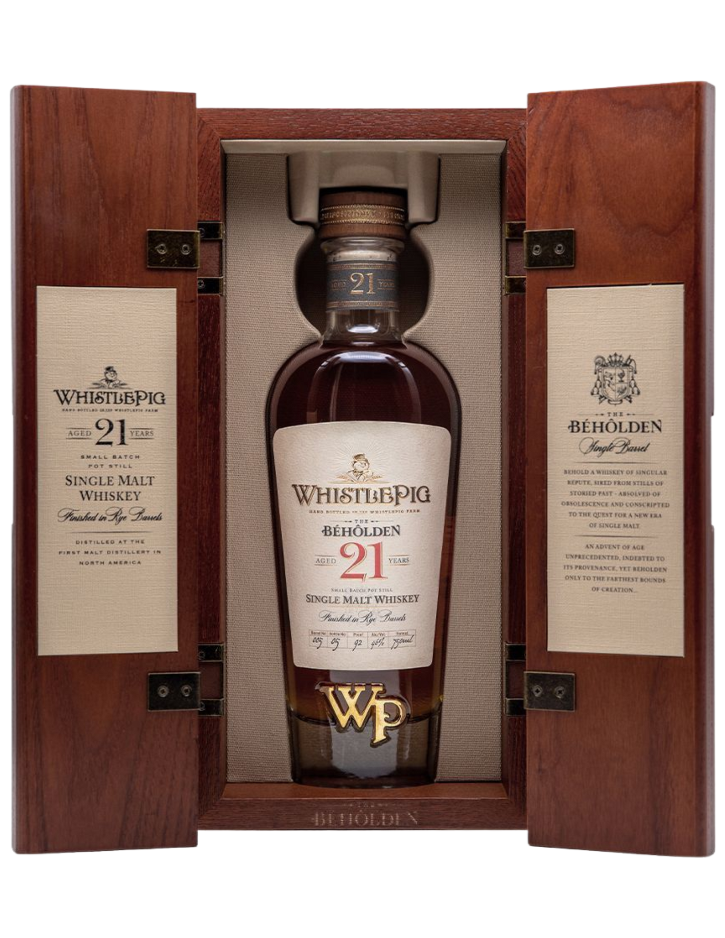 WHISTLEPIG WHISKEY THE BEHOLDEN SINGLE MALT 21YR 92PF 750ML - Remedy Liquor