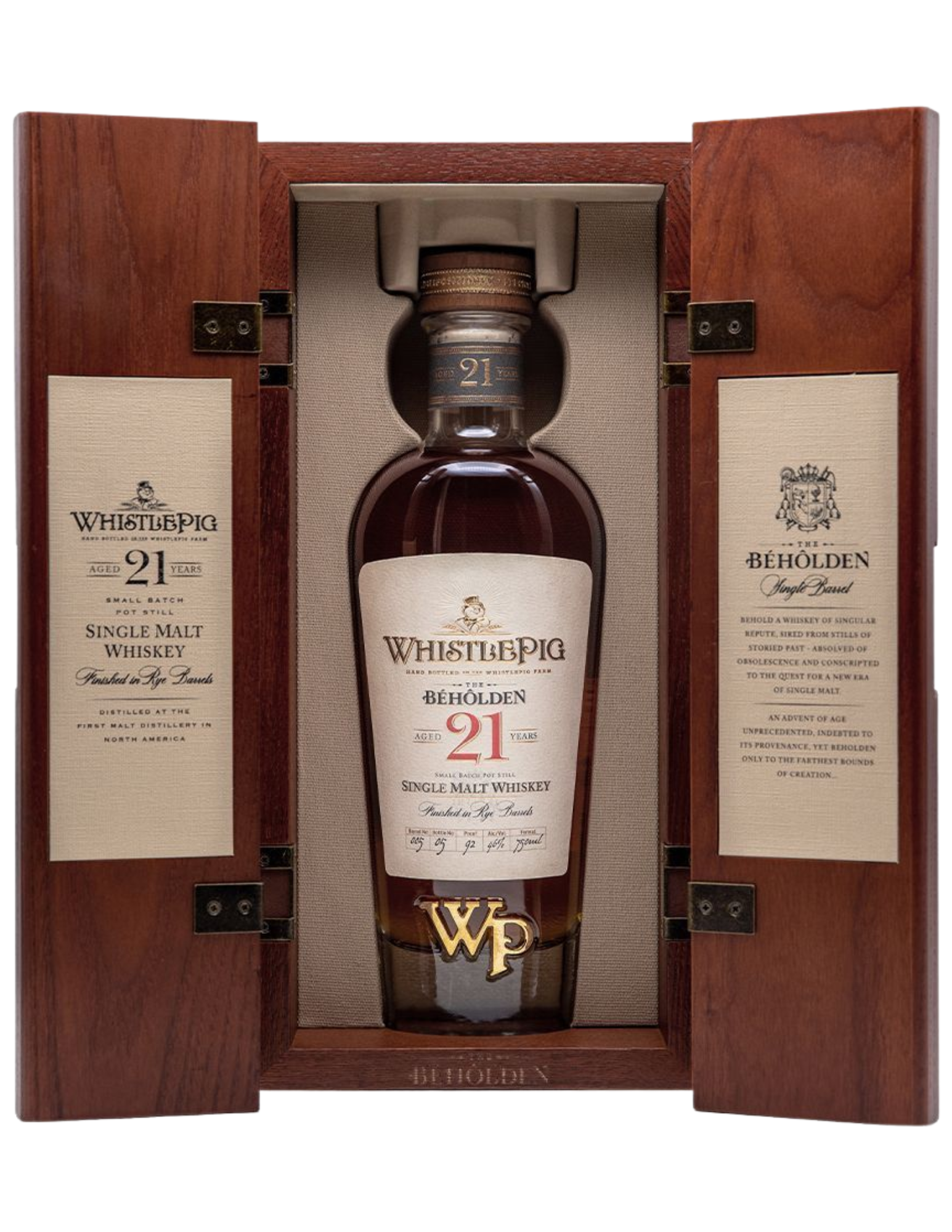 WHISTLEPIG WHISKEY THE BEHOLDEN SINGLE MALT 21YR 92PF 750ML - Remedy Liquor