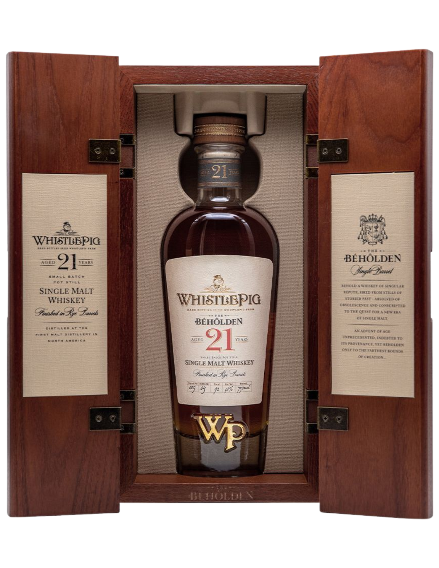 WHISTLEPIG WHISKEY THE BEHOLDEN SINGLE MALT 21YR 92PF 750ML LIQ