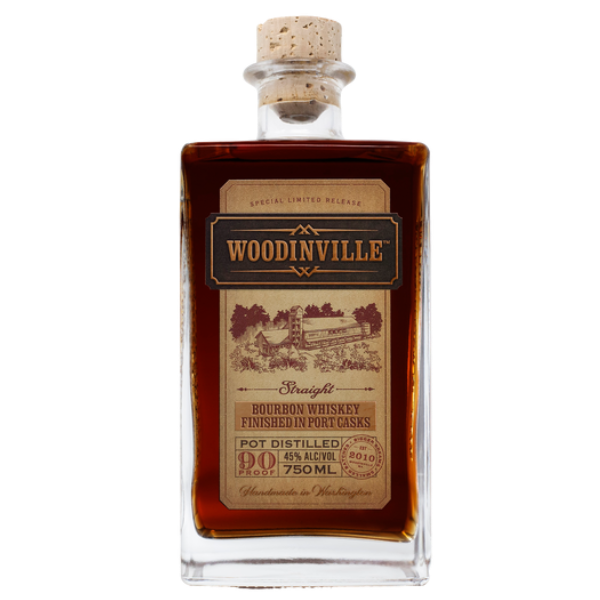 WOODINVILLE BOURBON POT DISTILLED FINISHED IN PORT CASK WASHINGTON 750ML