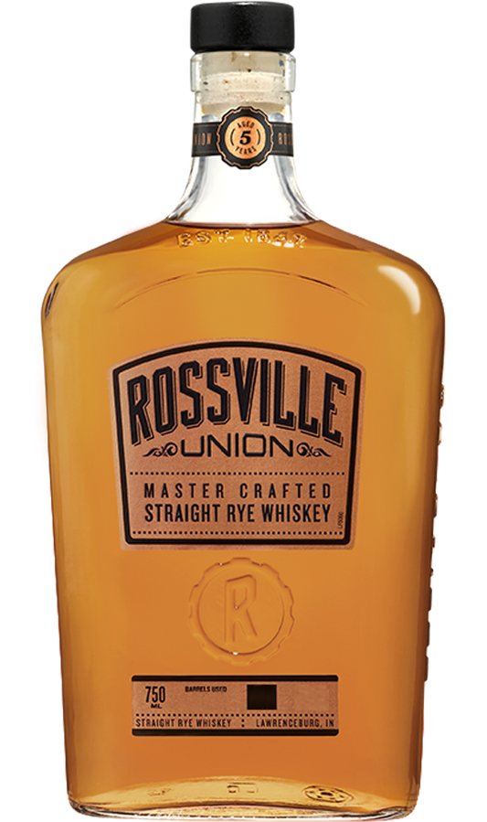 ROSSVILLE UNION MASTER CRAFTED WHISKEY RYE BARREL PROOF INDIANA 750ML