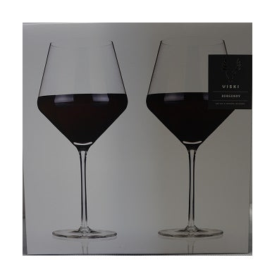 VISKI RAYE CRYSTAL BURGUNDY GLASS SET OF 2