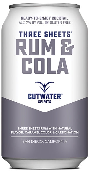 CUTWATER RUM & COLA 4X12OZ CANS