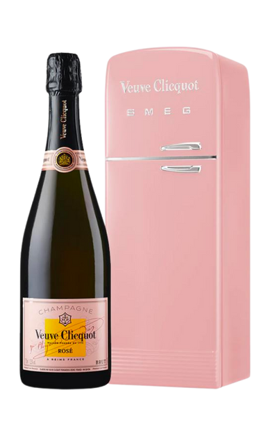 VEUVE CLICQUOT CHAMPAGNE BRUT ROSE WITH SMEG FRIDGE GIFT BOX 750ML